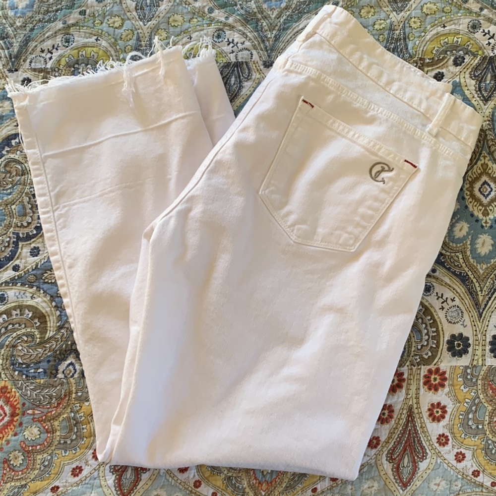 Cookie Johnson Mercy Crop Straight Leg Optic white Crop Jeans 30